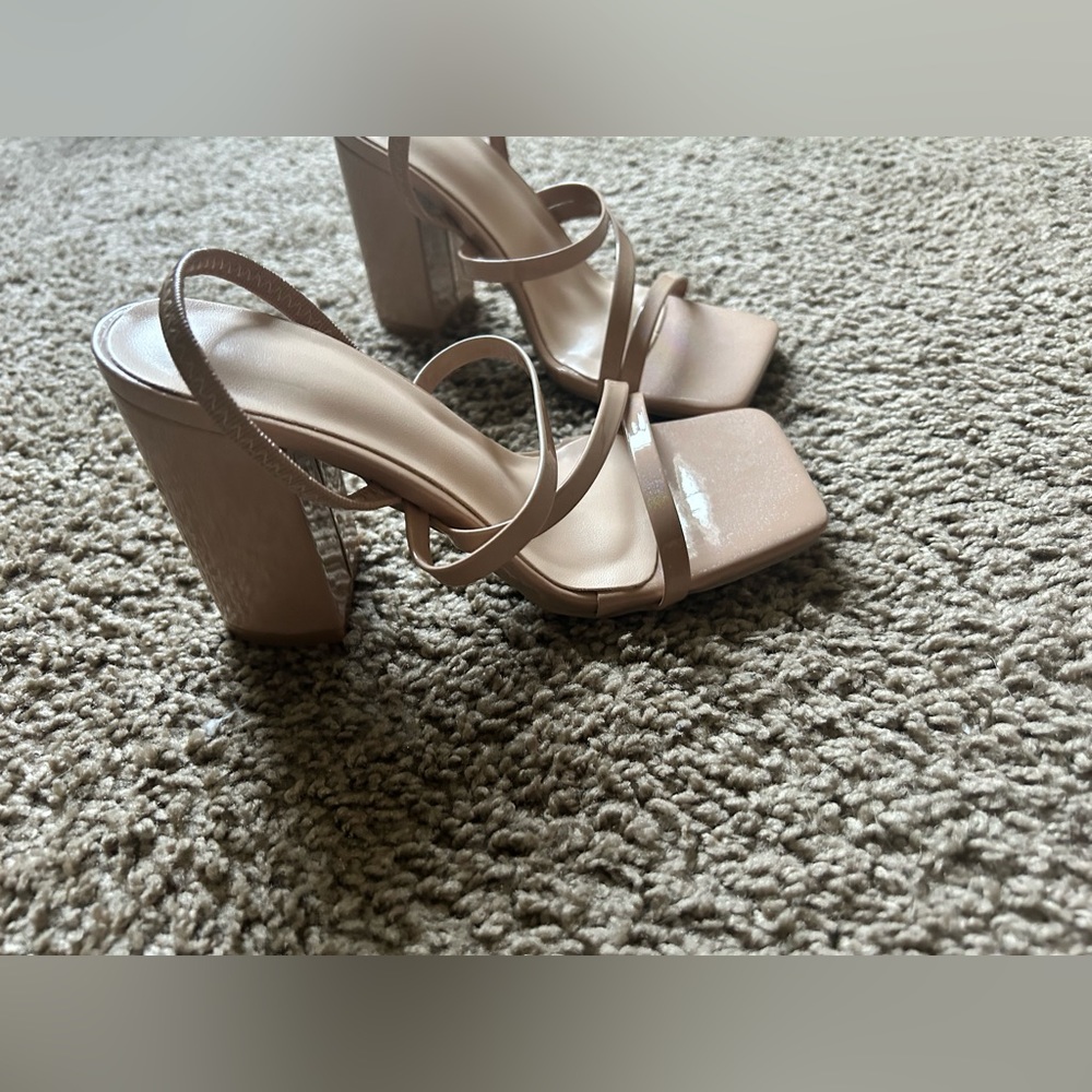 SHEIN tan/apricot heels, size 5, never worn